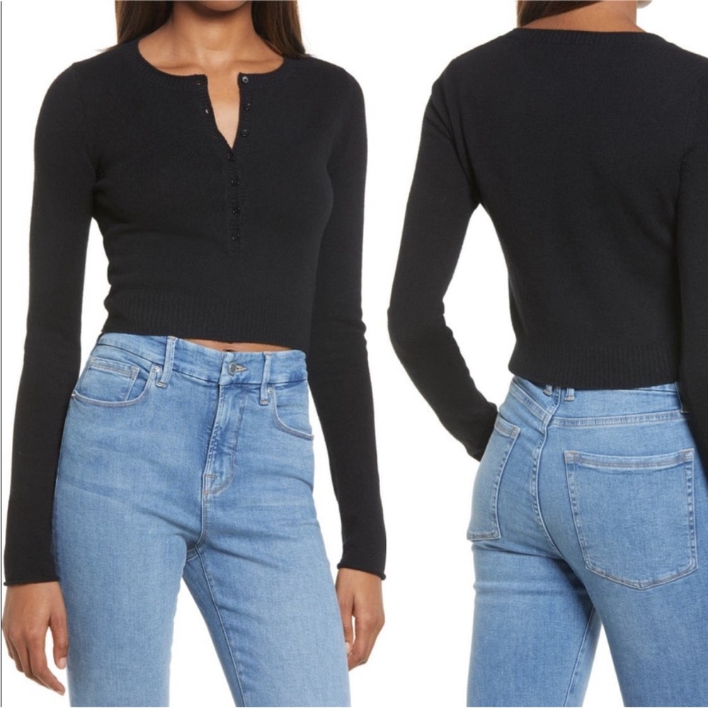 Reformation Cashmere Henley Sweater